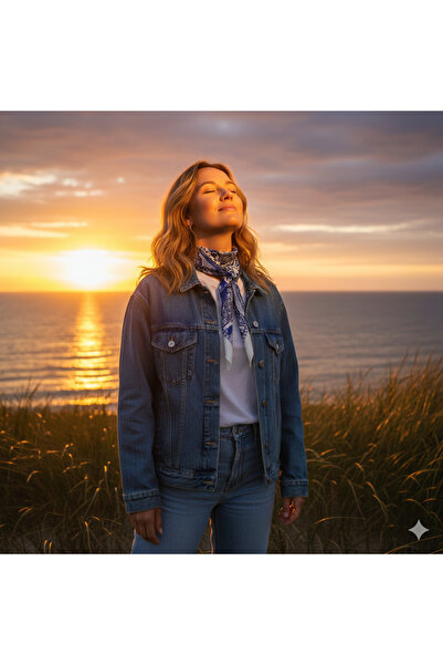 Toka dünyası Etnik Desenli Lüx Bandana Fular 70x70