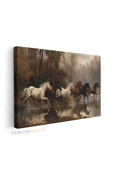 tablonhazır Yatay Kanvas Duvar Tablosu 5At Salon Tablosu Ofis Tablosu Yeni Ev...