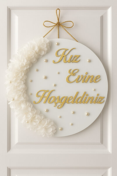 lalobaco Pleksi KIZ EVİNE HOŞ GELDİNİZ kapı süsü