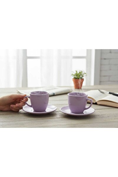 tutku home 2’li Türk Kahvesi Fincan Takımı 4 Parça – Fincan ve Tabaklı Şık, D...