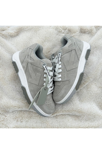 OFF WHITE Pantofi sport Off-White Out Of Office Low Cow Suede Grey Bej Gri OMIA189F22LEA0020909