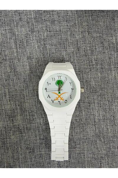 My first response Men's carbon fiber watch, white color