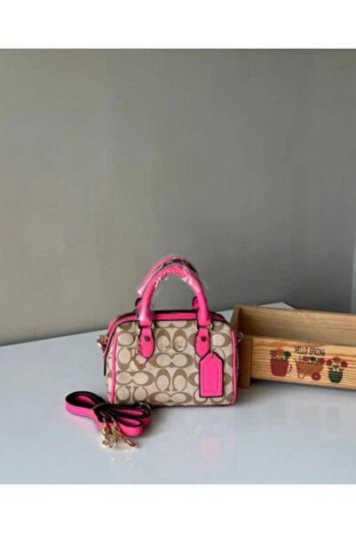 gül sezgin butik Women's Fuchia Beige Mini Rowan Speedy Hand Shoulder Bag