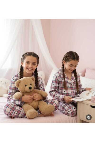 ARN HOMEWEAR 100% памучен екологичен комплект детски пижами с принт на сърца