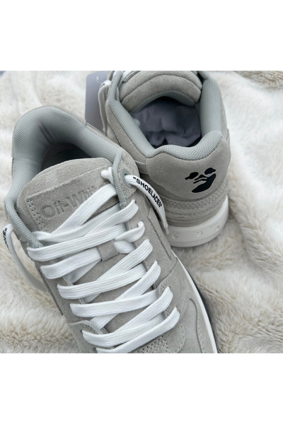 OFF WHITE Pantofi sport Off-White Out Of Office Low Cow Suede Grey Bej Gri OMIA189F22LEA0020909