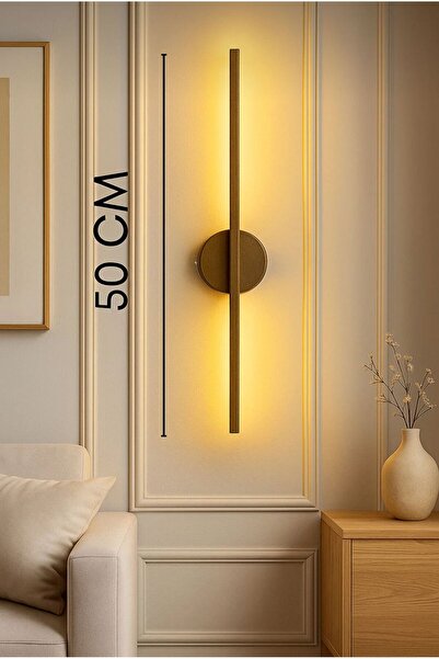 HF DESIGNER Kablosuz Gold Aplik PİLLİ Salon Koridor Duvar Resim Televizyon Kenarı Aplik 50cm Günışığı Led