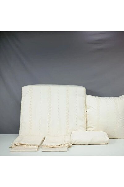 Reiashn Exquisite beige embroidered 8-piece summer double bedspread