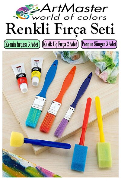 Artmaster Set de pensule 6 bucăți Pensule pentru pictură cu mâner din plastic...