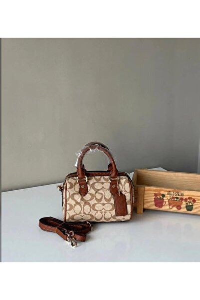 gül sezgin butik Women's Taba Beige Mini Rowan Speedy Hand Shoulder Bag