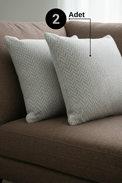 Senpai Chevron Bohem Декоративна подушка 45x45 Світло-сірий