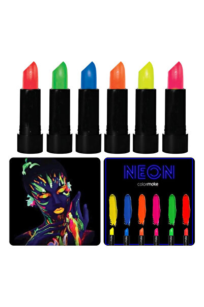 Skygo Ramia Premium | GlowPaint 6’lı Neon Boya – UV Işıkta Parlayan Makyaj Se...