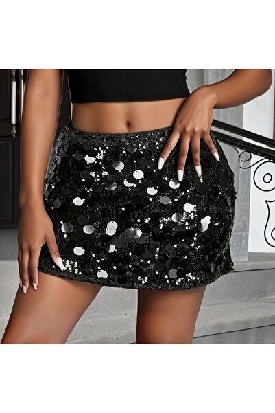 DARK WOMAN ŞIK ETEK PAYET DETAYLI