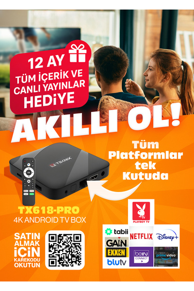 Saatistan 4K Android TV Box, IPTV Özellikli ve Hediye Yayın Paketiyle