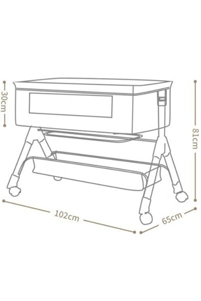 Kardett Co-Sleeping Crib Gray, Baby Bed 0-24 Months, Mattress and Mosquito Net, Portable Foldable Crib