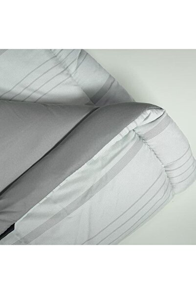 Reiashn Hotel-style striped summer bedspread, gray color, single and a half size