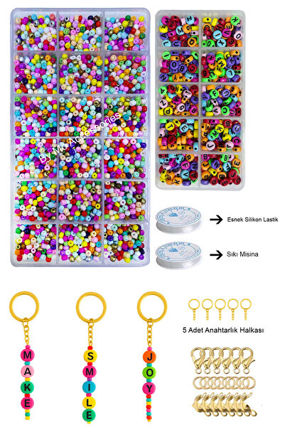 By MO Accessories Sand beads and colorful letter box beads jewelry making keychain necklace bracelet making kit