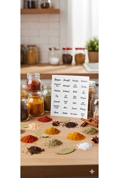 EBA HOME 28Pcs Transparent Seasoning Label Jar Sticker Waterproof
