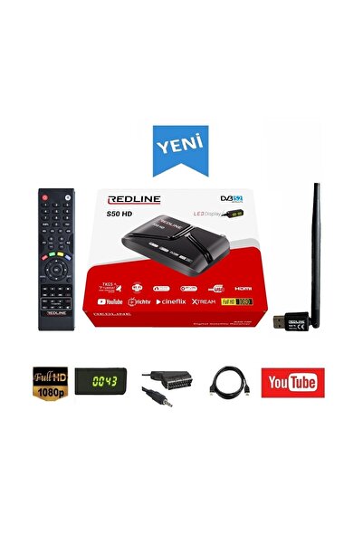 Saatistan S50 Full HD Uydu Alıcısı, Wi-Fi, YouTube, SCART, AV Kablo, Tüplü TV...
