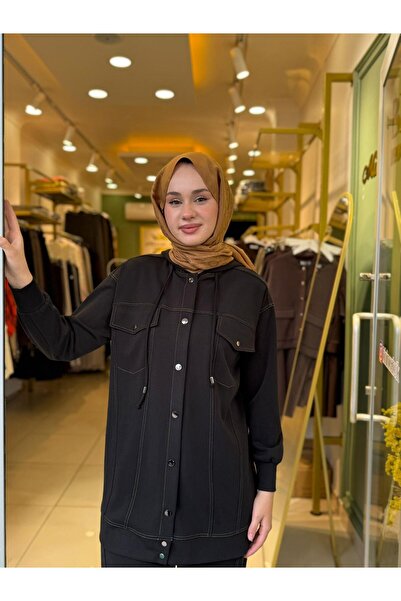 Tığ Triko Spor Dikişli Pantolonlu Takım 5039 Siyah