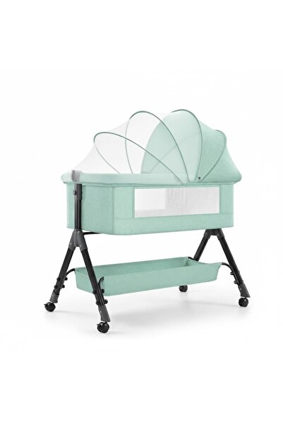 Kardett Pătuț portabil Mint Co-Sleeping pentru bebeluși, reglabil pe 3 niveluri, 0-24 luni cu saltea