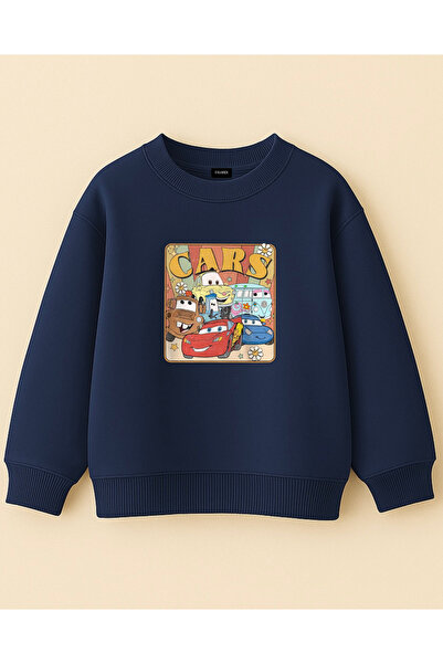 fasardi سويت شيرت للأطفال من Cars Cars Lightning McQueen, Mater مطبوع قصة فضفاضة بدون أكمام طويلة للجنسين