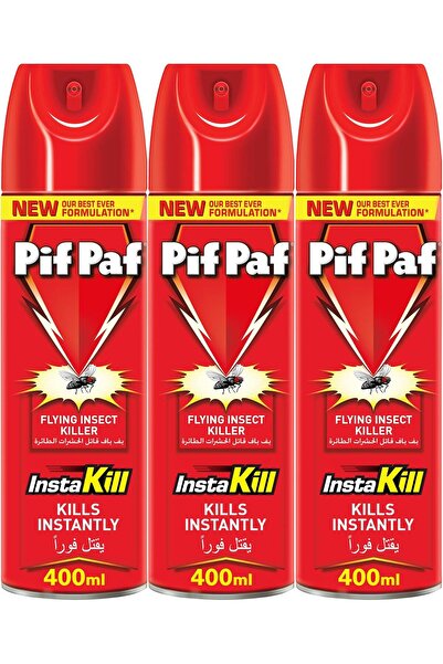 Pif Paf قاتل البعوض والذباب، بخاخ قاتل للحشرات بأفضل تركيبة على الإطلاق 400 مل × 3