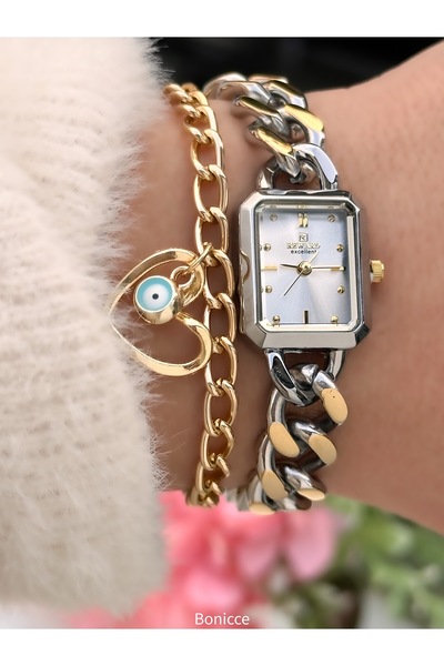 Reward علبة صغيرة، سلسلة فضية اللون من الفولاذ، في علبة أنيقة، مع سوار هدية