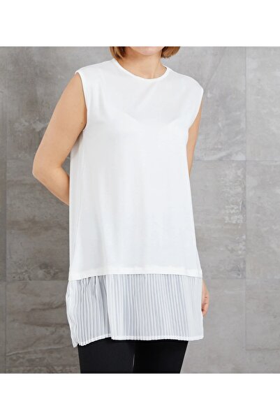 TAŞDELEN AVM Pleated Sleeveless Undershirt, Inner Blouse, Cotton