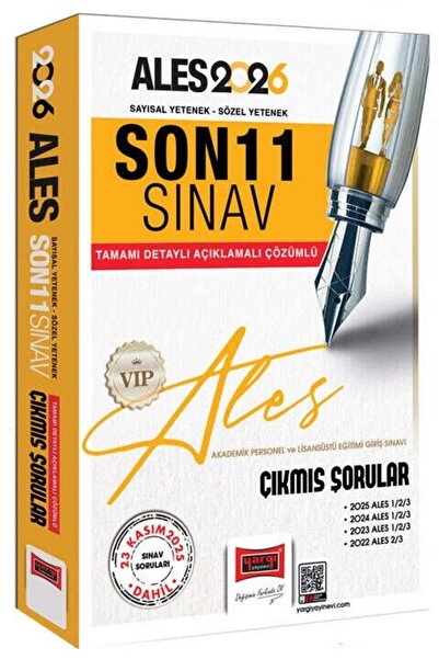 Yargı Yayınları Yargı 2026 ALES VİP Çıkmış Sorular Son 11 Sınav Çözümlü