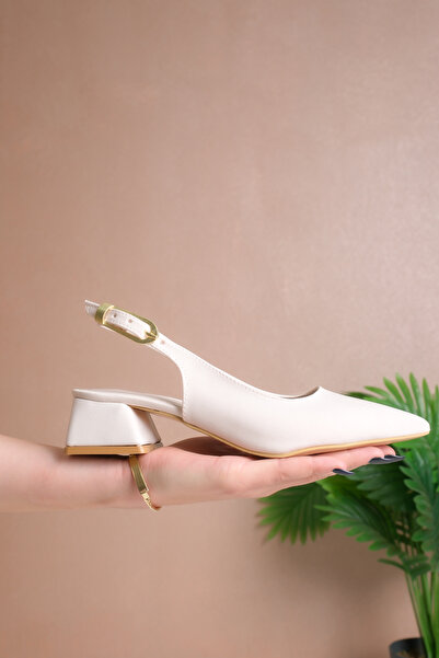 ALEARDO ALEARDİ Pointed Toe Zara Material Strappy Buckle Detailed Women's Sho...