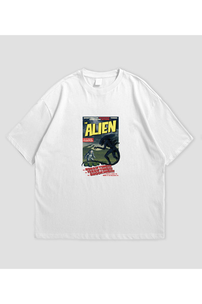 SVART WEAR Alien Movie Printed Oversized Unisex T-Shirt