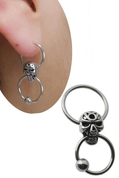 Cadının Dükkanı 316L Cerrahi Çelik İskelet Figürlü Halka Piercing – Helix Lobe