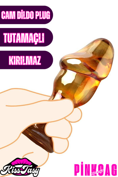 Tutamaçlı Kırılmaz Anal Ve Vajinal Uyarıcılı Penis Şeklinde Anal Butt Plug Cam Dildo