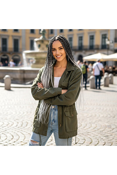 Marsilyan ieg™ Afrika Örgüsü Ve Rasta İçin Sentetik Ombreli Saç - Siyah / Beyaz
