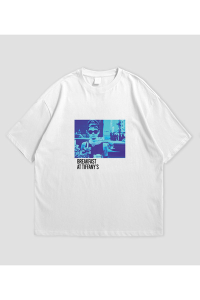 SVART WEAR Breakfast at Tiffany's Film Printed Oversized Unisex T-Shirt