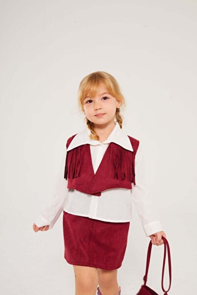 Pinkitokids Каубойски комплект (риза, жилетка, пола, чанта) 4-частен комплект...