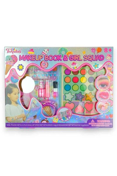 Luminoo OYUN VE EĞLENCELİ TOKİDAS MANİKÜR TIRNAK VE MAKYAJ SETİ MAKEUP BOOK G...
