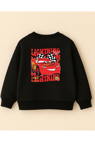 fasardi Cars Cars Lightning Mcqueen Front Rear Printed Oversized Without Shield Long Sleeve Unisex Children's Sweatshirt
