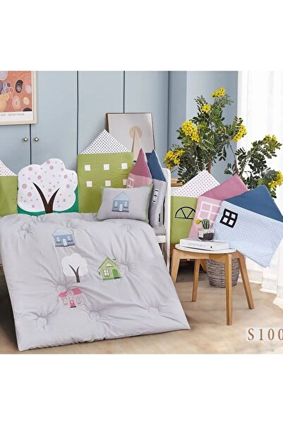 Reiashn House baby bedding set with summer dividers, gray