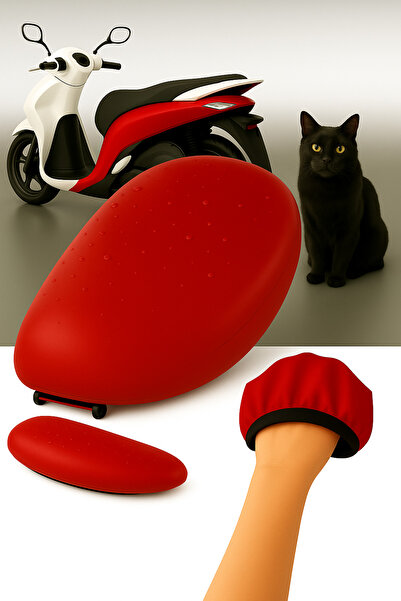 lawrenceshop غطاء مقعد دراجة نارية كوبا نيرفانا 150 مقاوم للماء باللون الأحمر مقاوم للماء