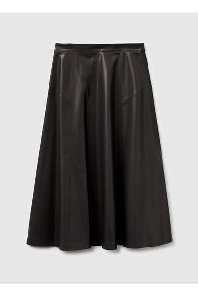 Benetton Yüksek Bel Siyah Kadın Uzun Etek 4M3CD0059