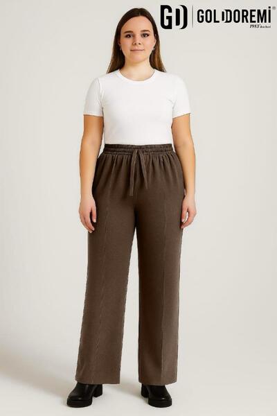 gd goldoremi 34-030 Γυναικείο Modal με ρέλι Φαρδύ παντελόνι με τσέπες