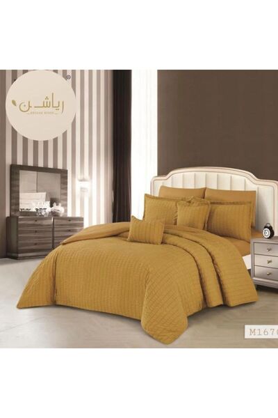 Reiashn Yarout ruffled bedspread, dark yellow, single and a half size, summer...