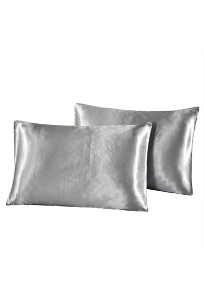 Generic 2-Piece Queen Size Pillowcases Polyester Grey 20x30inch