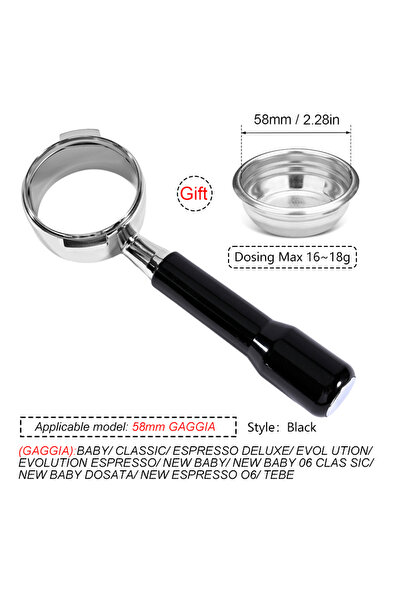 choice2 58MM GAGGIA-Black 58MM Coffee Bottomless Portafilter لـ GAGGIA Classi...