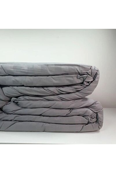 Reiashn Olivia Hotel Bedspread - 003 Gray with Separate Filling, 100% Cotton, Summer Double