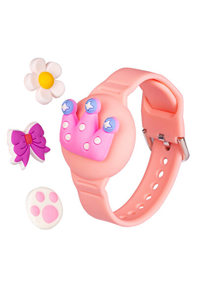 Inoshine Carton Air Tag Bracelet for Kids with 3 pcs charms Silicone Air Tag Holder Air Tag Case for Kids