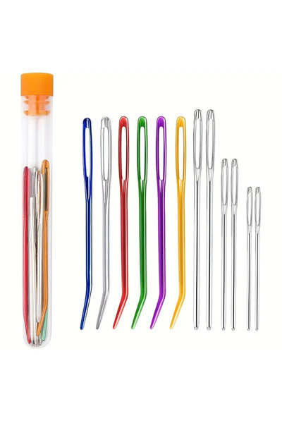 Choice3 Set B Hand Sewing Needle Set - Blunt Big Eye Elbow Needles for DIY Knitting Embroidery Sweater Sewin