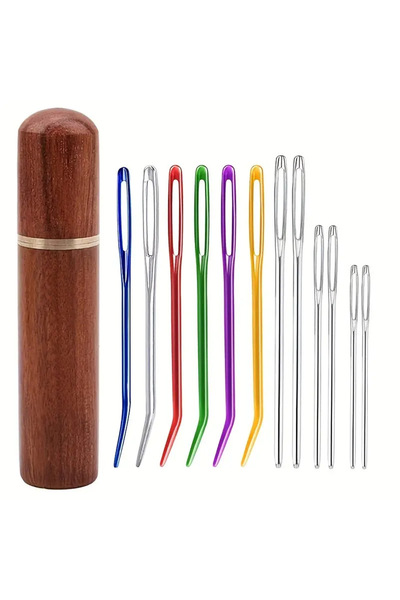 choice2 Set A Hand Sewing Needle Set - Blunt Big Eye Elbow Needles for DIY Knitting Embroidery Sweater Sewin