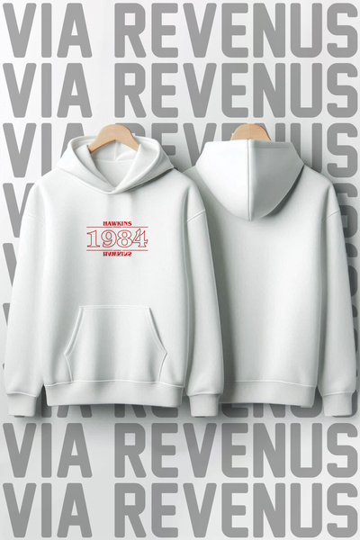 Vordevia Hawkins 1984 Printed 100% Cotton Premium Quality Hooded Sweatshirt